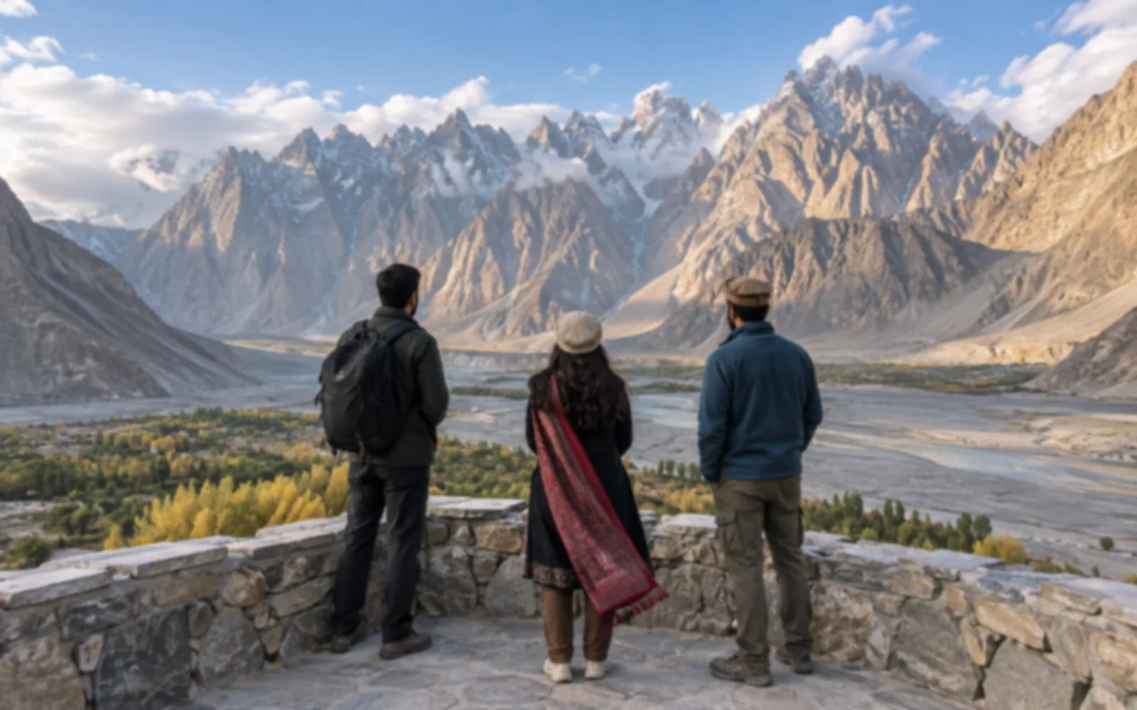 The Karakoram Highway above the Hunza river